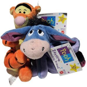 Vintage Disney Winnie The Pooh Beanbag Friend 7" Mattel Tigger & Eeyore Stuffies